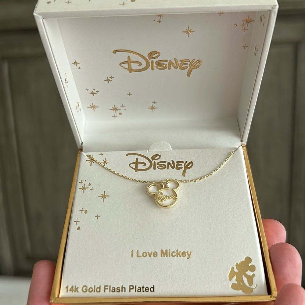 NWT Disney Gold plated Mickey Mouse Necklace